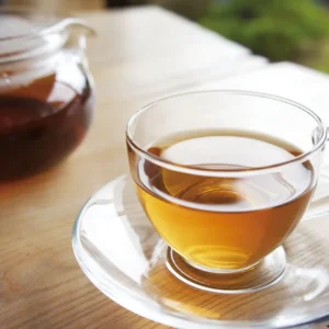 glass cup with tea